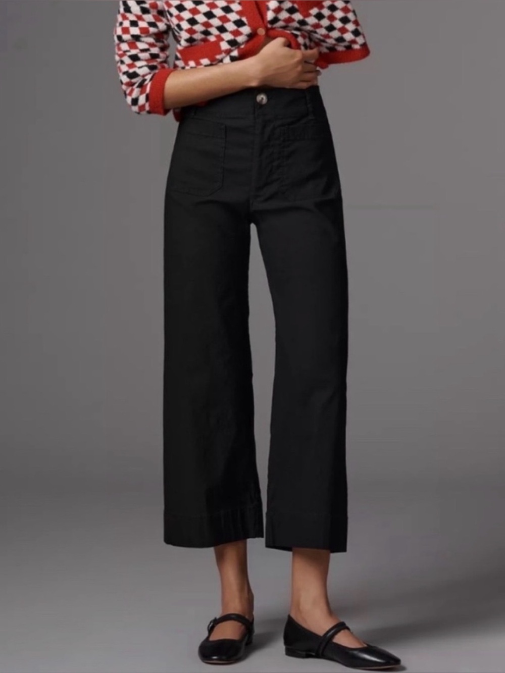 Anthropologie Maeve The Colette Black Linen Blend Cropped Pants Size 27
